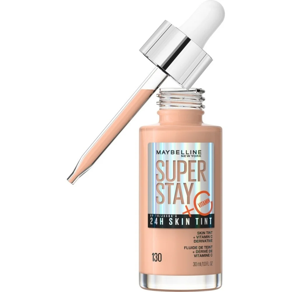 2 x Maybelline Super Stay 24h Skin Tint Foundation with Vitamin C, 130